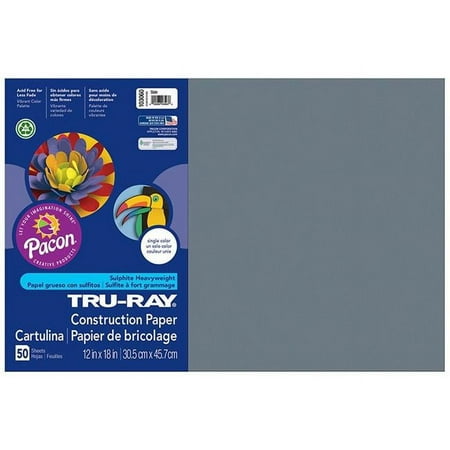 UPC: 0194629037537 | Pacon PAC103060-5 12 x 18 in. Tru Ray Slate Construction Paper 50sht Per Pk – Pack of 5
