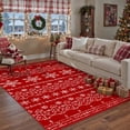 thumbnail image 3 of BERTHMEER Christmas Area Rug 5'X7' Red Rug Xmas Snowflake Kitchen Rug for Living Room Bedroom Dining Room Kitchen Laundry Low Pile Washable Non-slip Rug,Red, 3 of 7