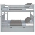 thumbnail image 3 of BEDSMART Solid Wood Twin Over Twin Bunk Bed With Trundle | Gray, 3 of 7
