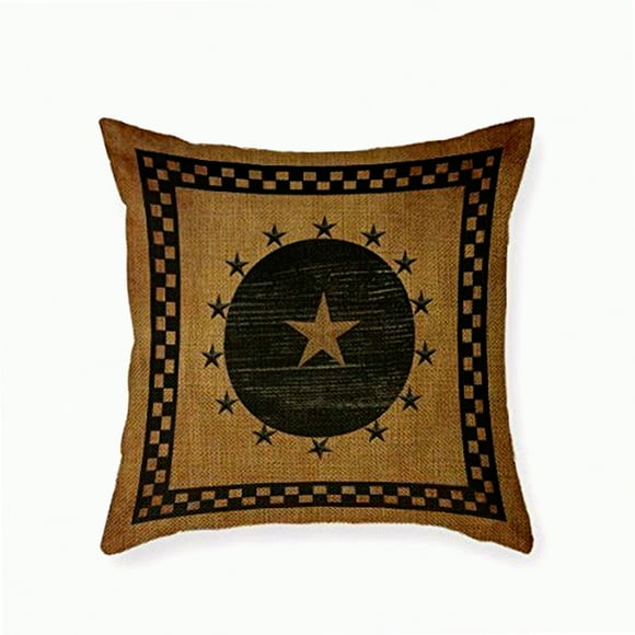 Country Charm Pillowcase - Primitive Folk Square Cushion Cover (16x16inch)