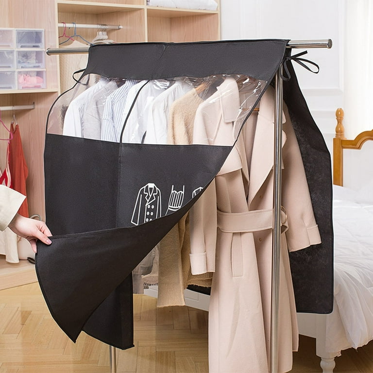 Hanging Garment Bags for Storage Dust Proof Large Garment Rack Cover Suit Bags Organizer Hanging Clothes Cover for Suit Coats Jackets Dress Closet