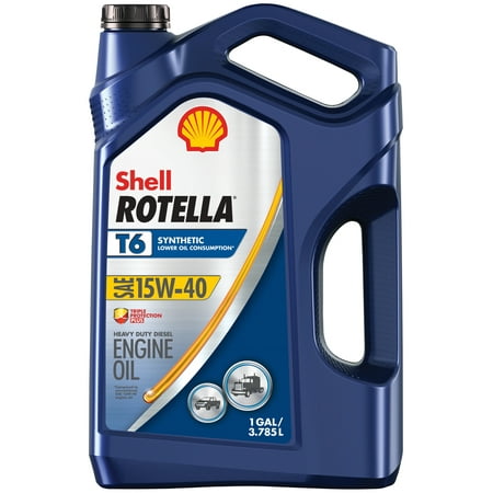 Shell Rotella T6 15W-40 Full Synthetic Diesel Engine Oil, 1
