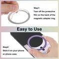 thumbnail image 3 of 3Pcs Magnetic Adapter Ring, Magnetic Wireless Charger Conversion, Light Purple, 3 of 8