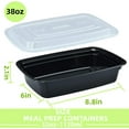 thumbnail image 2 of 15 Pack 38 oz Plastic Meal Prep Containers with Lids, Leakproof Rectangular Food Storage Container Box for Restaurant, Kitchen, Takeout Food Service Disposables (Box - 38oz), 2 of 7