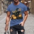 thumbnail image 1 of Blusas y camisas de manga corta y cuello redondo para hombre. Blusas/camisetas de manga corta con cuello redondo y estampado de Halloween para hombre. Blusa para hombre., 1 of 5