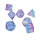 thumbnail image 1 of Juego de dados de resina epoxi de 7 piezas con números, borde incisivo, juego de dados de múltiples lados para juegos de escritorio, 1 of 9