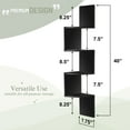 thumbnail image 3 of Sorbus 5-Tier Floating Corner Wall Shelf, Zigzag Bookshelf, Space-Saving Storage, Black, 3 of 6