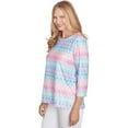 thumbnail image 3 of Alfred Dunner Womens Petite Geometric Crewneck Biadere Top, 3 of 4