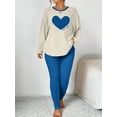 thumbnail image 4 of Plus Size Heart Fitted Long Sleeve And Long Pants Loungewear Set, 4 of 6