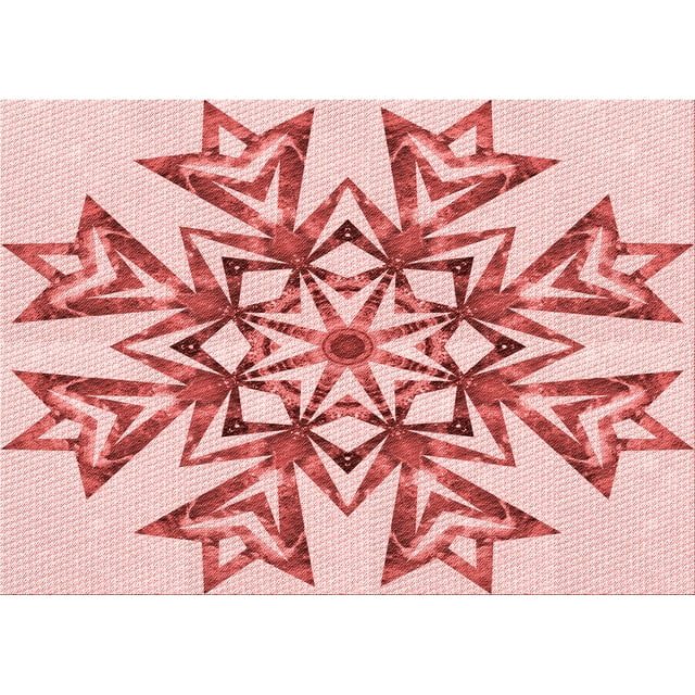 Ahgly Tapis Rectangulaire Lavable en Machine Rouge Pamplemousse Transitionnel, 2 Pieds x 5 Pieds