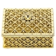thumbnail image 1 of Joyero rectangular vintage, dulcero dorado calado, caja decorativa para fiestas, bodas, cumpleaños, San Valentín y otros eventos., 1 of 8
