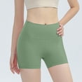 thumbnail image 3 of High Waisted Biker Leggings for Women Shorts Seamless Stretchy Quick Dry Gym Yoga Workout Athletic Shorts (S, Army Green), 3 of 6