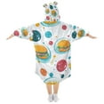 thumbnail image 2 of FORMRS Wearable Blanket Hoodie with Sleeves for Kids Cozy Flannel Sweatshirt, Bubbles Hamburger, 2 of 7