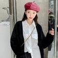 thumbnail image 7 of YooGuoGuo Beret Hat Faux Leather Beanie Cap French Artist Beret Cap, 7 of 7