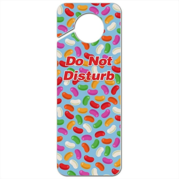 Jelly Bean Candy Pattern Plastic Door Knob Hanger Sign