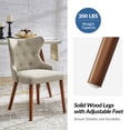 thumbnail image 4 of Dining Chairs Set of 2 Fabric Upholstered Wingback Accent Side Chairs Solid Wood Legs Button Tufted Home Kitchen Living Bedroom Ivory, 4 of 8