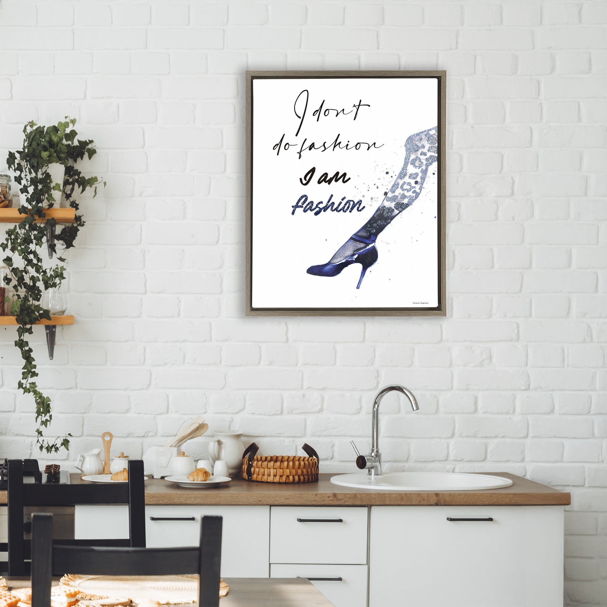 Stupell Industries Trendy I Am Fashion Brown Framed Floater Canvas Wall Art, design by Svetlana Aleynikova