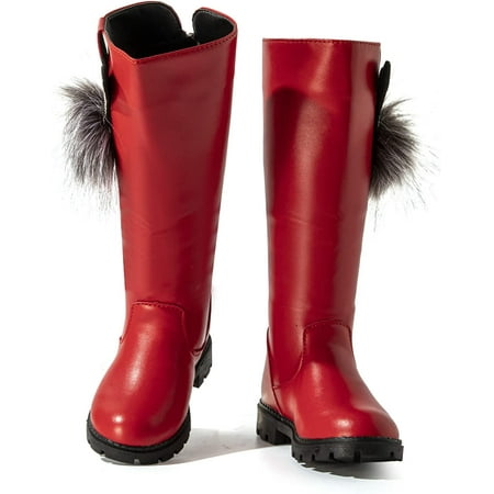 

Girl s Waterproof Pom Pom Back Zipper Knee High Winter Riding Boots (Toddler/Little Kid/Big Kid)