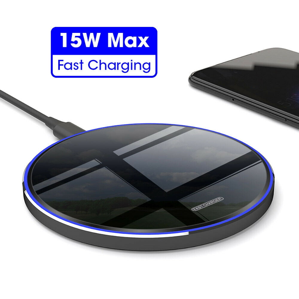  Wireless Charger,KUULAA Numerical Control Technology Fast  Mobile Phone Wireless Charger 15W Intelligent Sensing Charging  Pad,Lightweight and Portable,Black : Cell Phones & Accessories