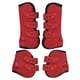thumbnail image 1 of 4 piezas de protectores de patas de caballo de neopreno PU, botas de salto de tendón de caballo delanteras y traseras para equipo ecuestre, un juego de protectores de patas delanteras y traseras rojos, 1 of 14