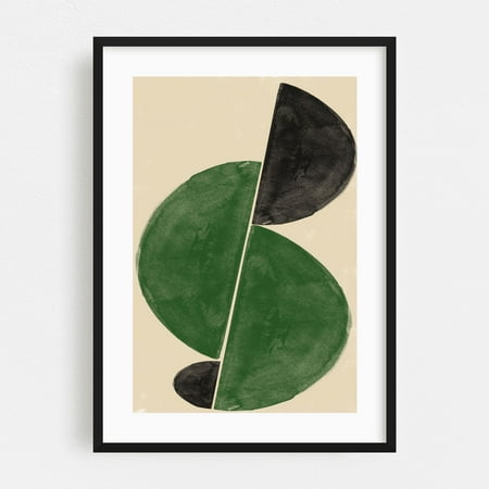 Watercolor Shape Composition No.4 - Mixed Media Geometric Minimalist Abstract Modern Art Watercolor Pattern Art Deco Black Framed Wall Art Print 12 x 18 inches