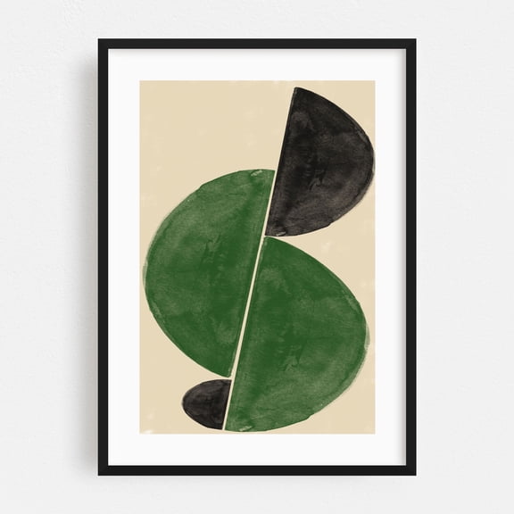 Watercolor Shape Composition No.4 - Mixed Media Geometric Minimalist Abstract Modern Art Watercolor Pattern Art Deco Black Framed Wall Art Print 12 x 18 inches