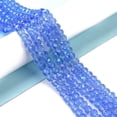 thumbnail image 4 of Electroplate Glass Beads Strands Half Rainbow Plated Faceted Rondelle Cornflower Blue 4x3mm Hole: 0.4mm 105-110pcs/strand 38-39cm, 4 of 4