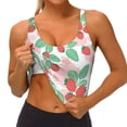 thumbnail image 3 of Gukieu Strawberry Print Women's Sports Vest, Low-neck U-shaped Removable Pad Sports Bra for Yoga, Exercise, Dance-Medium, 3 of 8