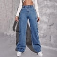 thumbnail image 2 of PEASKJP Means Jeans Athletic Fit Distressed Washed Patch Denim Pants, Blue S, 2 of 4