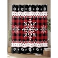 thumbnail image 4 of Chrsitmas Snowflake Shower Curtain Set ，Waterproof Fabric Shower Curtains Winter Snow Red Plaid Shower Curtains for Bathroom,Bathroom Decor 66"x72", 4 of 6