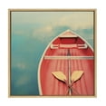 thumbnail image 2 of Kate and Laurel Sylvie Floating on a Cloud Framed Canvas Wall Art by Alicia Bock, 22x22 Natural, Lake House Boat Photography Art for Wall, 2 of 6