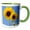 Green/White, variant on 3drose, Painted Yellow Sunflowers in a Blue Sky- Flowers, 11oz Mug