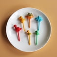 thumbnail image 5 of 6Pcs Animal Farm Dinosaur Fruit Fork Mini Cute Cartoon Children Snack Cake Dessert Pick Toothpick Bento Lunches Party Decoration, 5 of 11