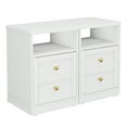 thumbnail image 4 of Heynemo white Nightstand with Storage Shelf & Door, Faux Drawer Design End Table, Compact Side Table for Bedrooms, Dorm Rooms & Small Spaces, Set of 2, 4 of 10