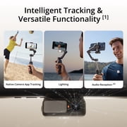 DJI Osmo Mobile 7P Gimbal Stabilizer for iPhone, Android, Lighting, 3-Axis Phone Gimbal, Built-in Extension Rod & Tripod, 10hrs Use, Phone Charging + 3-In-1 Wireless Lavalier Microphone + 20W Plug