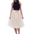 thumbnail image 1 of Douhoow Women Tulle Skirts Knee Length Tutu Ball Gown Pleated Petticoat Skirt, 1 of 5