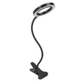 thumbnail image 3 of Lámpara de escritorio LED con clip, anillo de luz LED de 3 colores, 10 niveles de brillo, cuello de cisne flexible, alimentada por USB y control remoto, 3 of 15