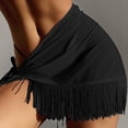 thumbnail image 2 of Swimsuit Coverup for Women Ruffle Trim Sheer Beach Skirt Lace Up Skirt Beach Wrap Bikini Shiny Wraps Swimwear Mesh Drawstring Skirt Bathing Suits, 2 of 7