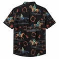 thumbnail image 6 of Cowboy Shirts for Men Summer Short Sleeve Button Up Notch Collar Western Cowboy Horse Printed Casual Shirt, 6 of 6
