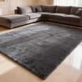 thumbnail image 3 of LUOVEN Plush Soft Shag Area Rug, 8*10 Fluffy Indoor Carpet for Home Bedroom Living Room, Gray, 3 of 7