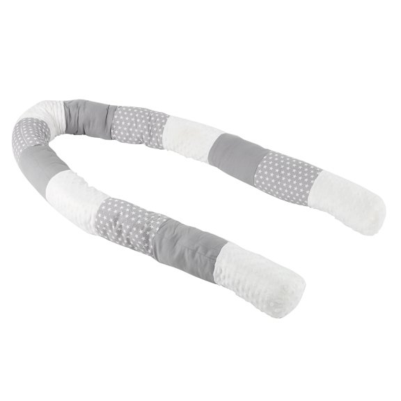 Parachoques para cuna de bebé, almohada de algodón con forma de serpiente, cojín suave, Protector de cama infantil, decoración de valla, empalme gris