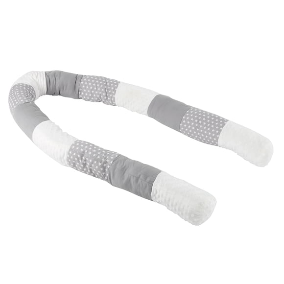 Parachoques para cuna de bebé, almohada de algodón con forma de serpiente, cojín suave, Protector de cama infantil, decoración de valla, empalme gris