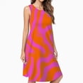 thumbnail image 2 of Pink Orange Swirling Abstract Design Dress Elegant Party Dresses Evening Dresses Women Dress Sleeveless Dress Ladies Dresses, 2 of 4