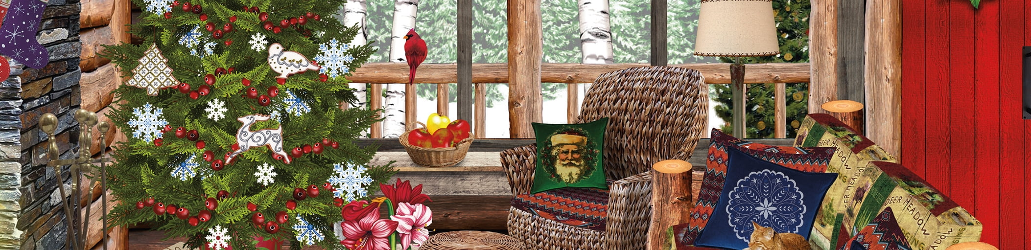 Ceaco - Tracy Flickinger Christmas Lodge - 300 Piece Interlocking Jigsaw Puzzle