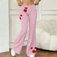 thumbnail image 7 of Fmbrln Womens Yoga Pants Stretchy Workout Gym Pants Fashion Floral Print Casual Flare Leg Pants, 7 of 7