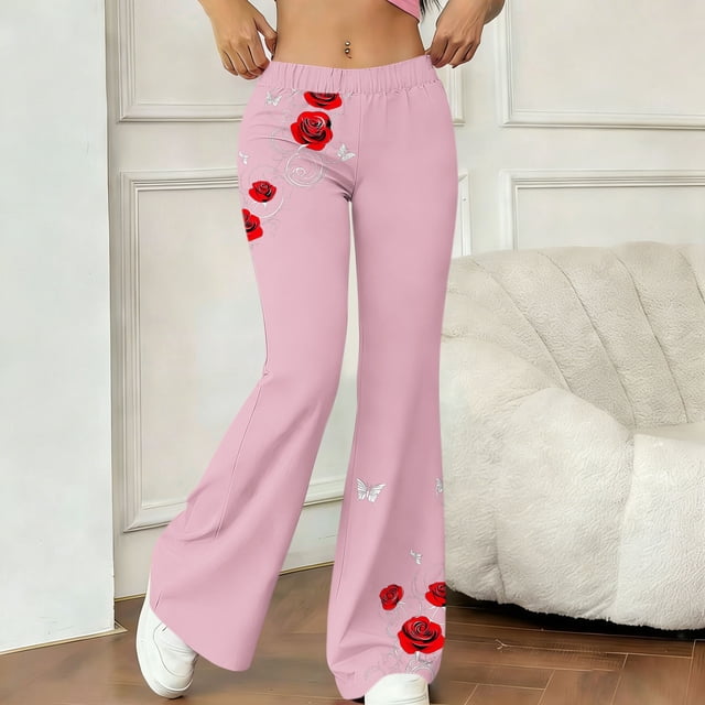 TaTaai Women's Loose Comfortable Flared Wide Leg Yoga Pants Fashion Casual Sports Fitness Trousers Soft Breathable All Match Daily Wear Gift