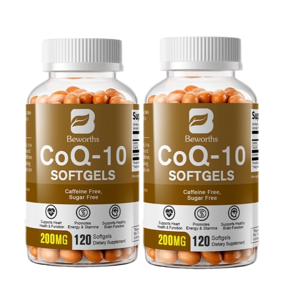 (2 Pack) B BEWORTHS CoQ10 200mg - High Absorption Coenzyme Q10 for Cellular Energy & Antioxidant Support - 240 Veggie Capsules