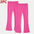 thumbnail image 2 of Taqqpue 2 Packs Girls Yoga Leggings Kids High Waist Bell Bottom Pants Casual Solid Color Cotton Flare Leggings for Teen Girls 3-14Y, 2 of 8