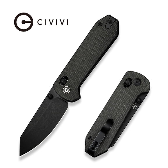 CIVIVI Yonder Folding Pocket Knife Crossbar Lock Knife with 2.88" 14C28N Blade Micarta Handle, Designed by Zac Whitmore WM-C23073B-1