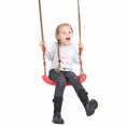thumbnail image 3 of Columpio de jardín de plástico para niños asiento colgante con cuerdas Ehuebsd ajustables de altura juguetes para interiores y exteriores tabla curvada de arcoíris silla oscilante, 3 of 5